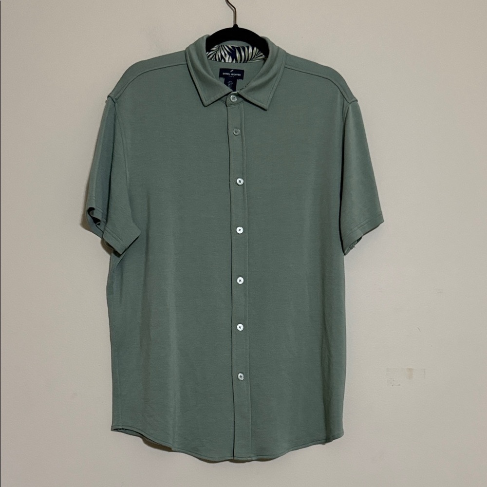 Daniel Hechter sage green Button Down Shirt Mens L casual soft stretchy casual